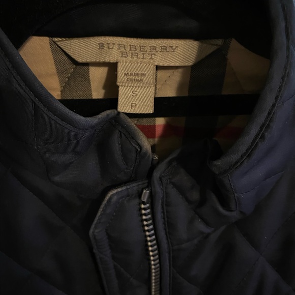 Burberry dark navy/plaid print jacket - Picture 6 of 6